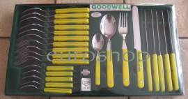 24tlg. GOODWELL Tafel-Besteck GELB - Bild vergrern 