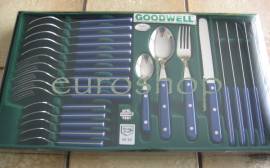 24tlg. GOODWELL Tafel-Besteck BLAU - Bild vergrern 