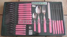 24tlg. GOODWELL Tafel-Besteck ROSA - Bild vergrern 