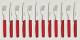 12tlg. Frhstck-/Abendbrot-Besteck Kunststoff Rot
