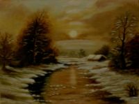 Bach im Winter (�lbild)