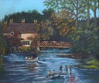 Kinder am Fluss (�lbild)