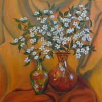 Vase mit Kirschbl�ten (�lbild)
