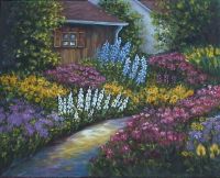 Haus mit Blumengarten (�lbild)