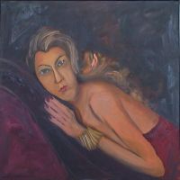 Frau in Rot (�lbild)