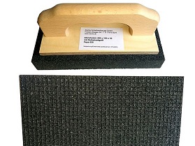 Rutscher Schruppstein 200x100x30mm FEPA 30 Siliciumkarbid mit Griff für Beton